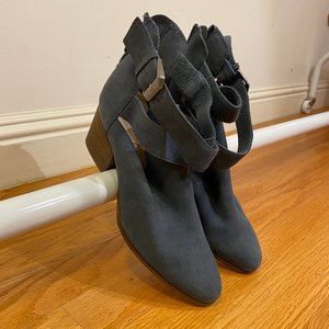 Sole Society Block Heel Suede Booties